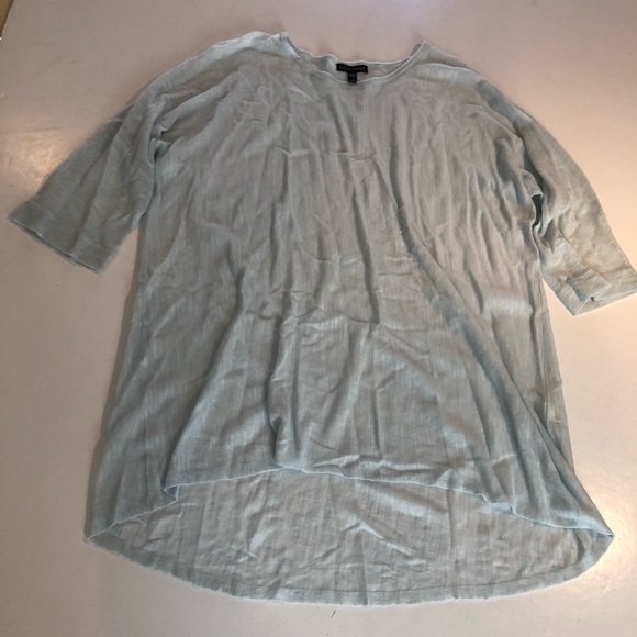 EILEEN FISHER Blue Thin Tencel Linen SWEATER M - Picture 4 of 6